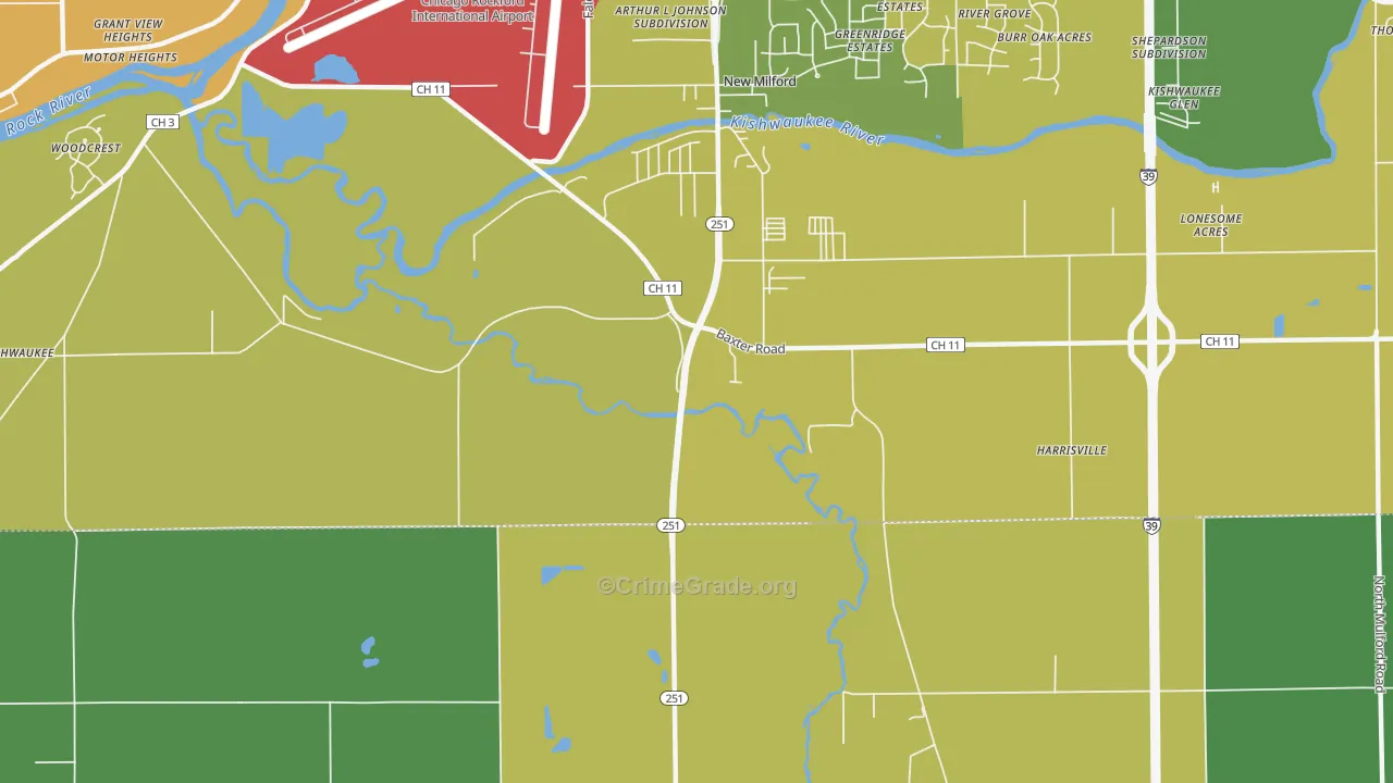 Morristown, IL Map of Murder Rates