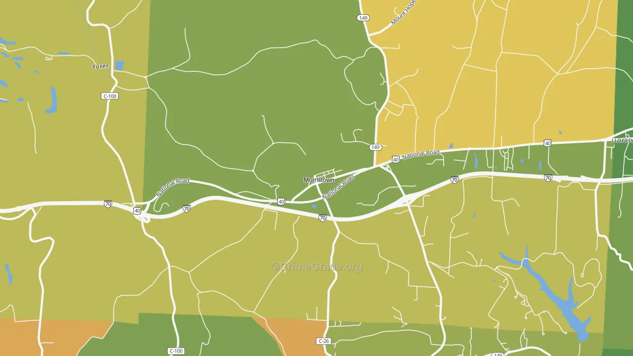 Morristown, OH Map of Murder Rates