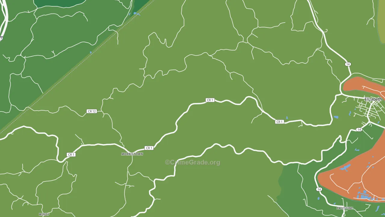 Morristown, WV Map of Murder Rates