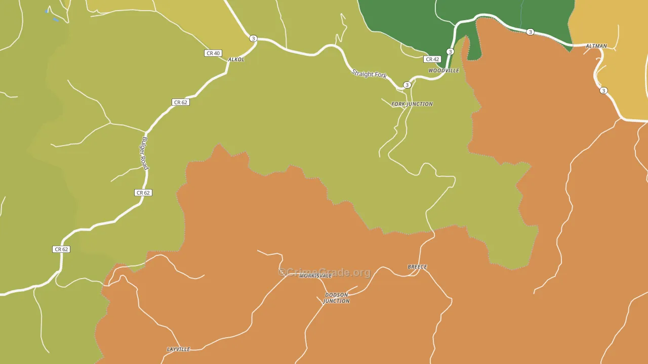 Morrisvale, WV Map of Murder Rates