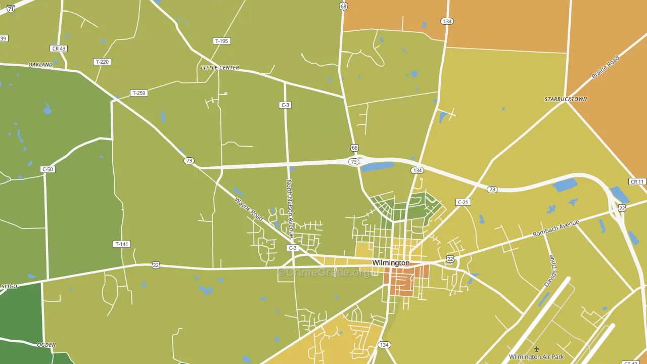 Morrisville, OH Map of Murder Rates