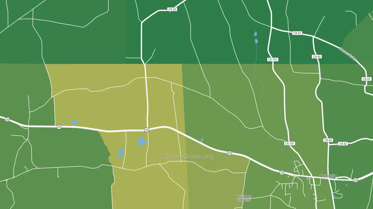 Morrisville Station, NY Map of Murder Rates