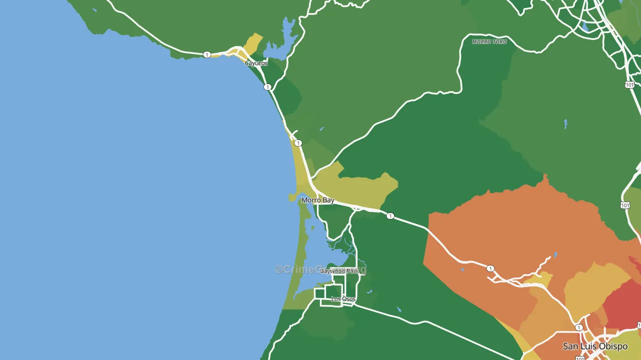 Morro Bay, CA Map of Murder Rates