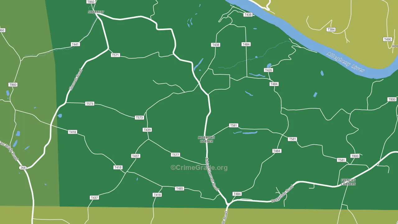 Morrows Corner, PA Map of Murder Rates