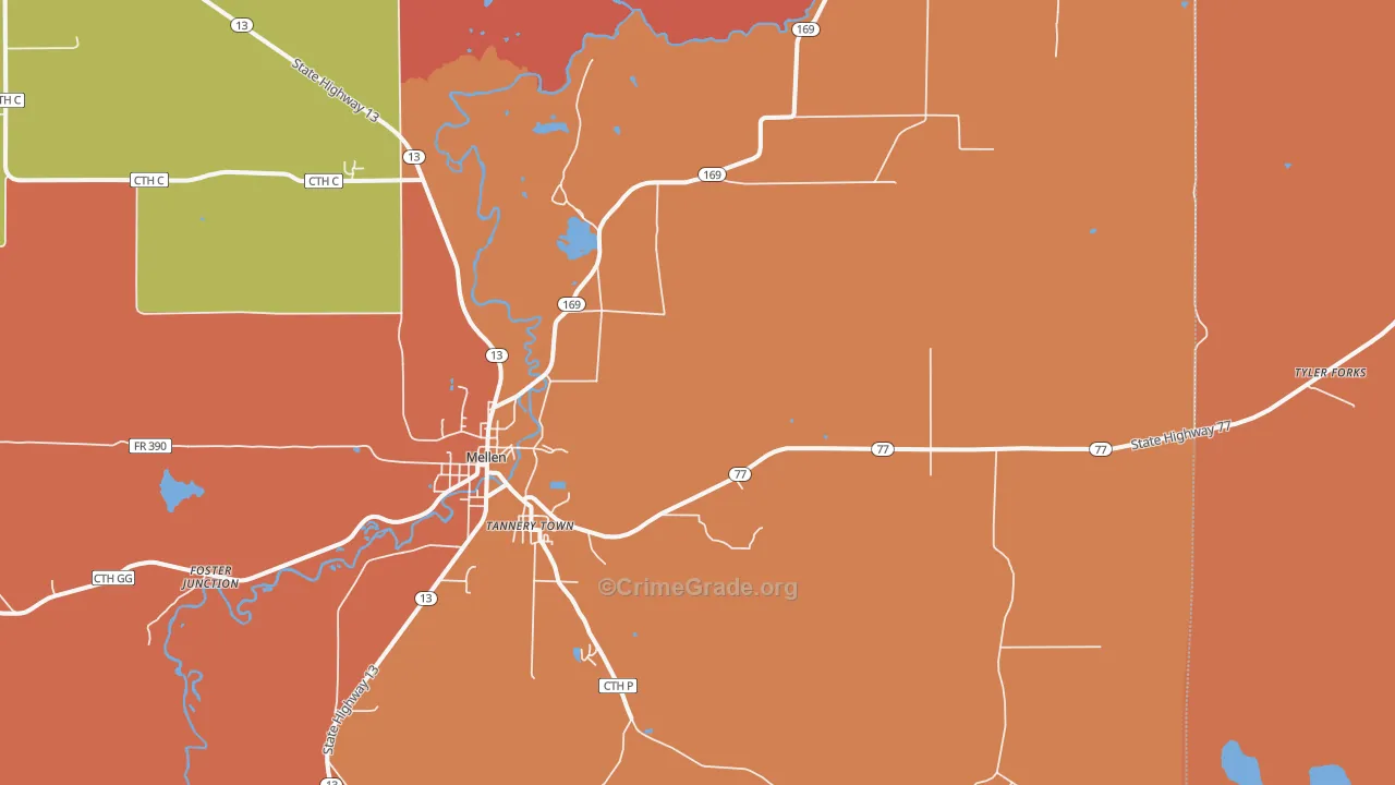 Morse, WI Map of Murder Rates