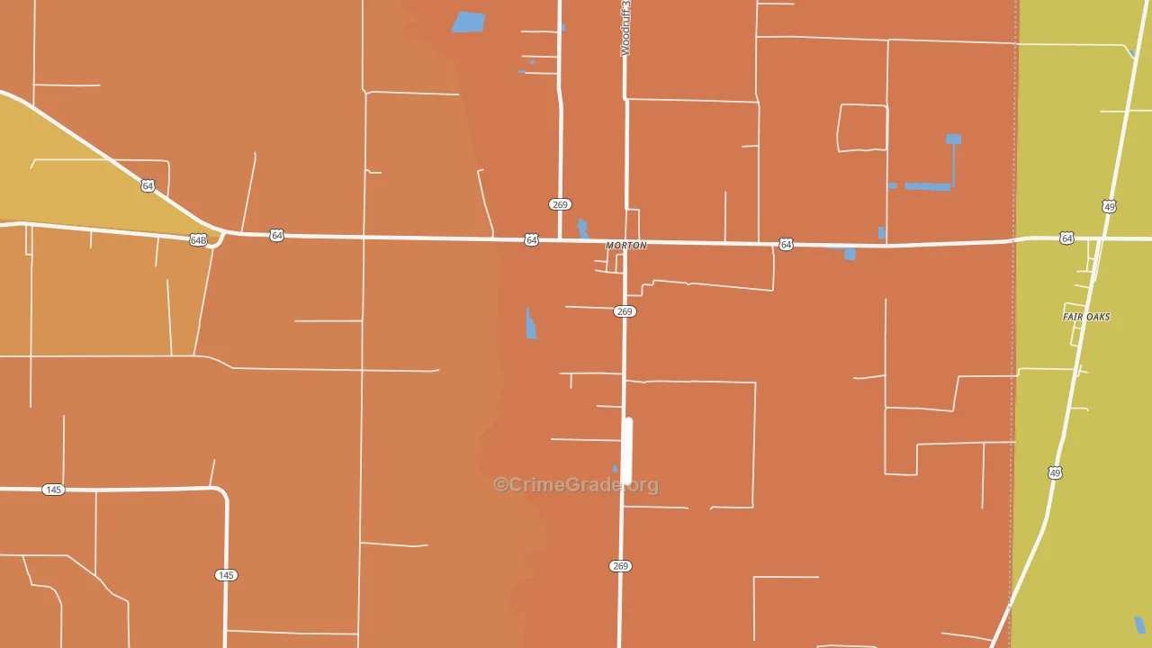 Morton, AR Map of Murder Rates