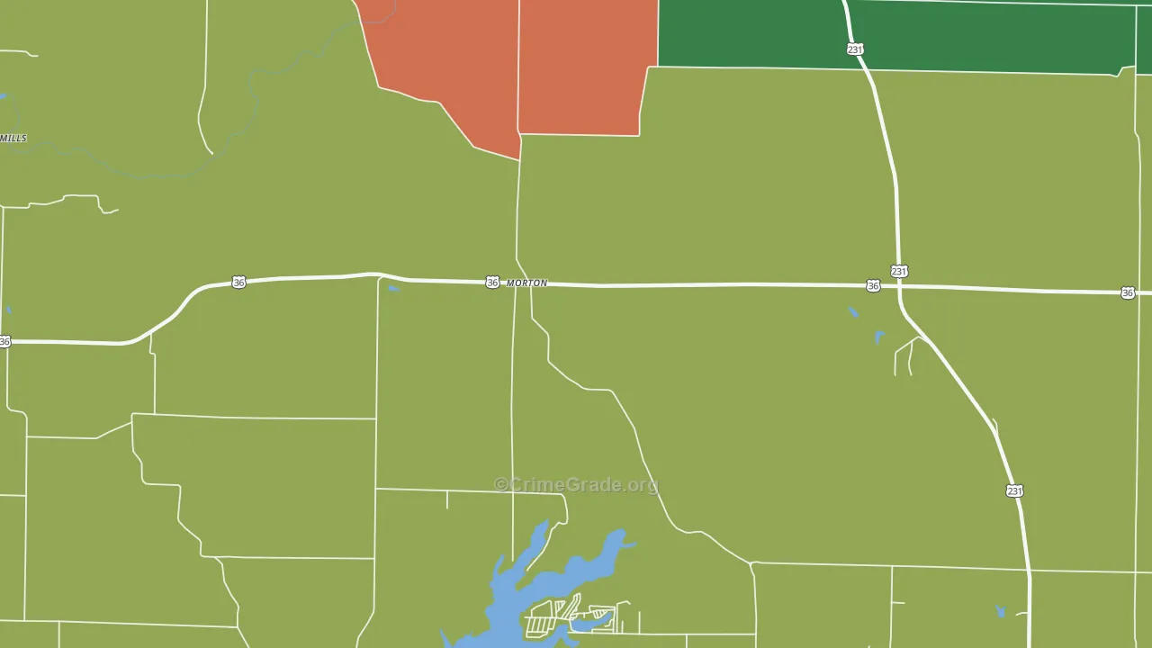 Morton, IN Map of Murder Rates