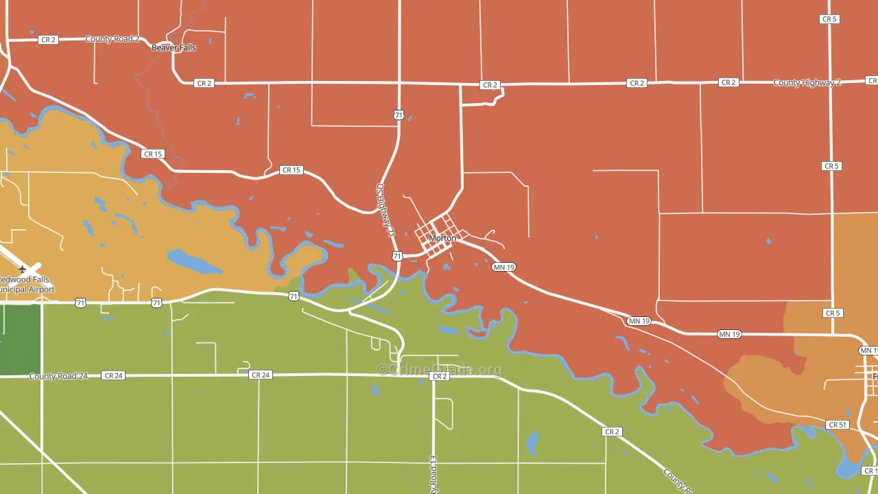 Morton, MN Map of Murder Rates