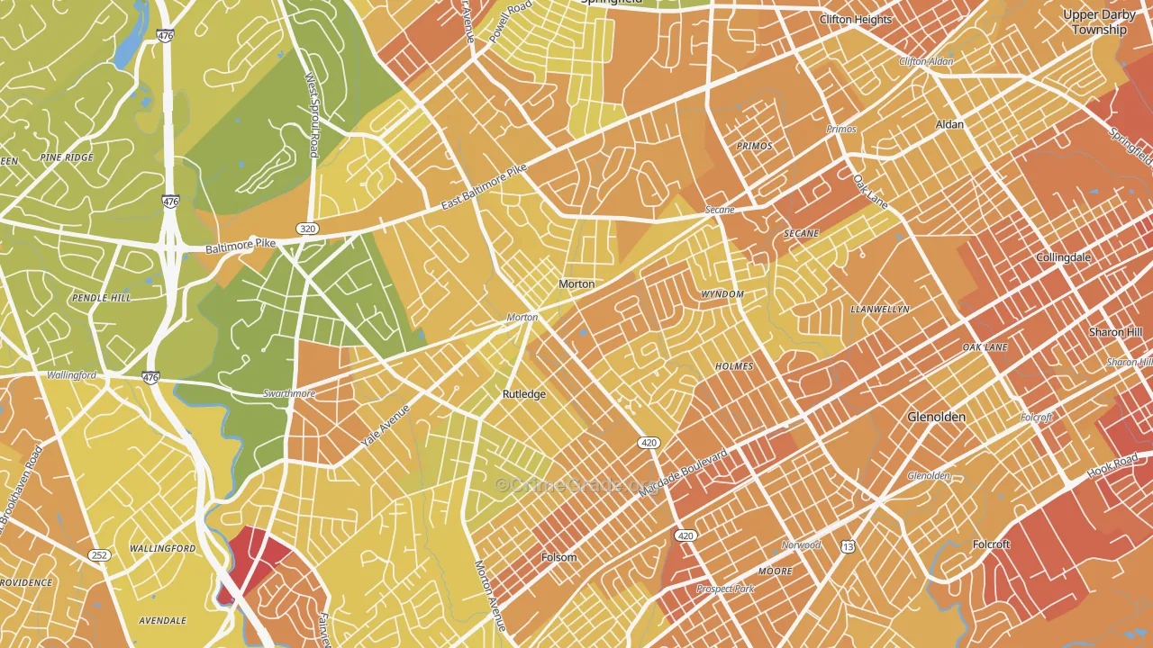 Morton, PA Map of Murder Rates