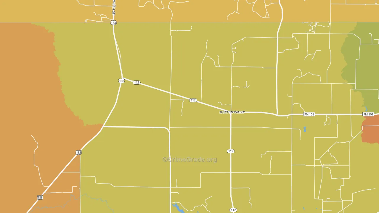 Morton Valley, TX Map of Murder Rates