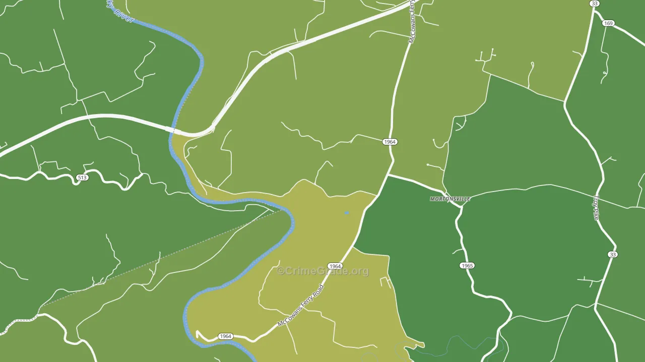 Mortonsville, KY Map of Murder Rates
