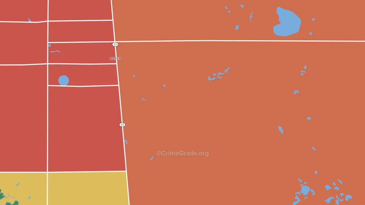 Mosca, CO Map of Murder Rates