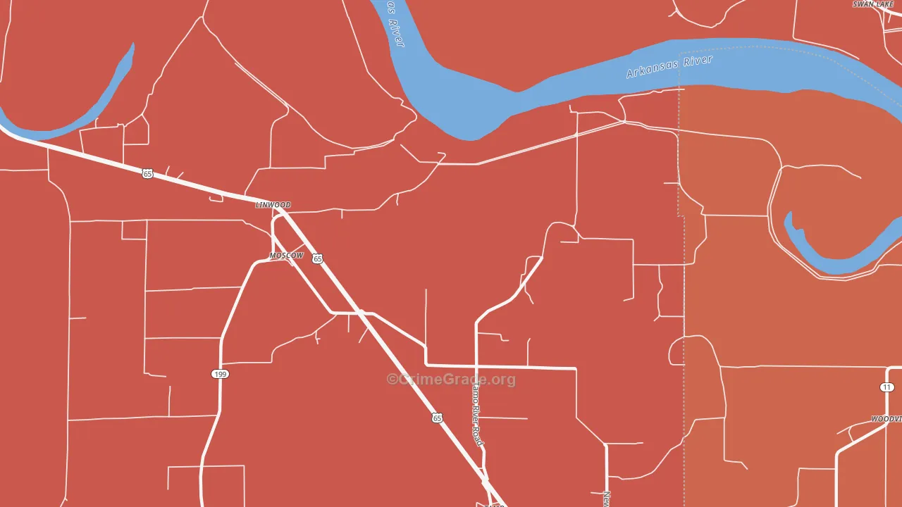 Moscow, AR Map of Murder Rates