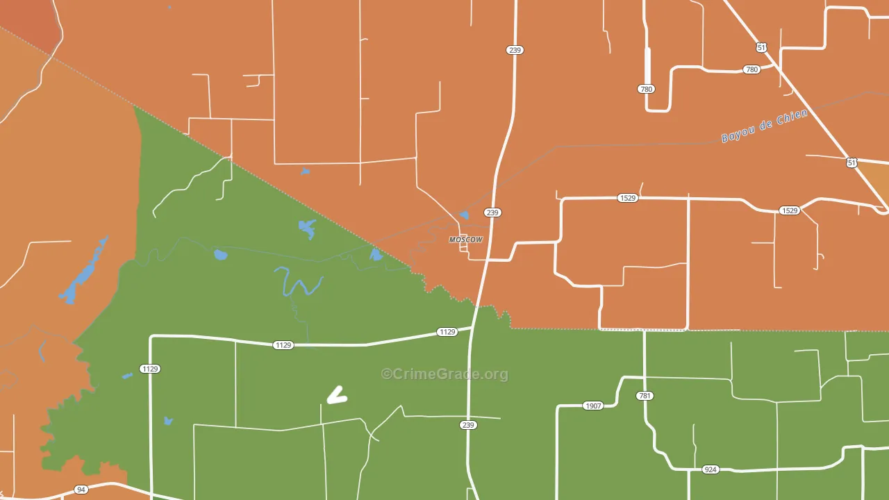 Moscow, KY Map of Murder Rates