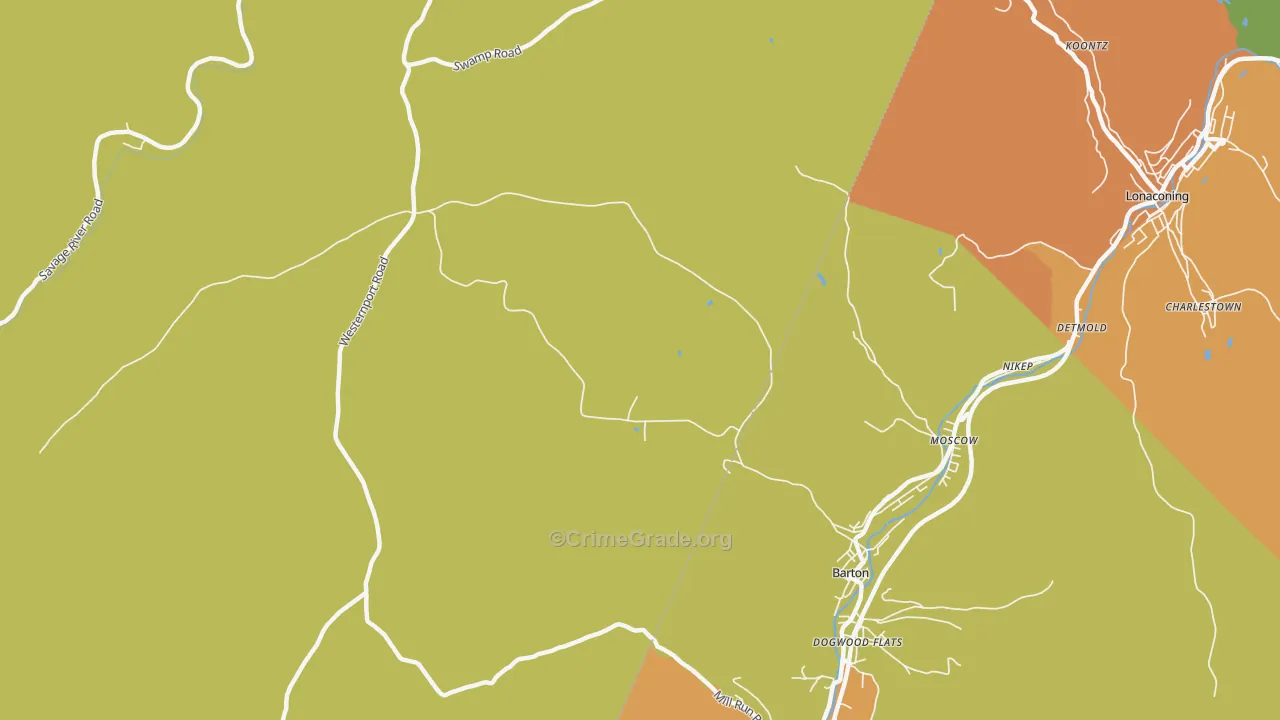 Moscow, MD Map of Murder Rates