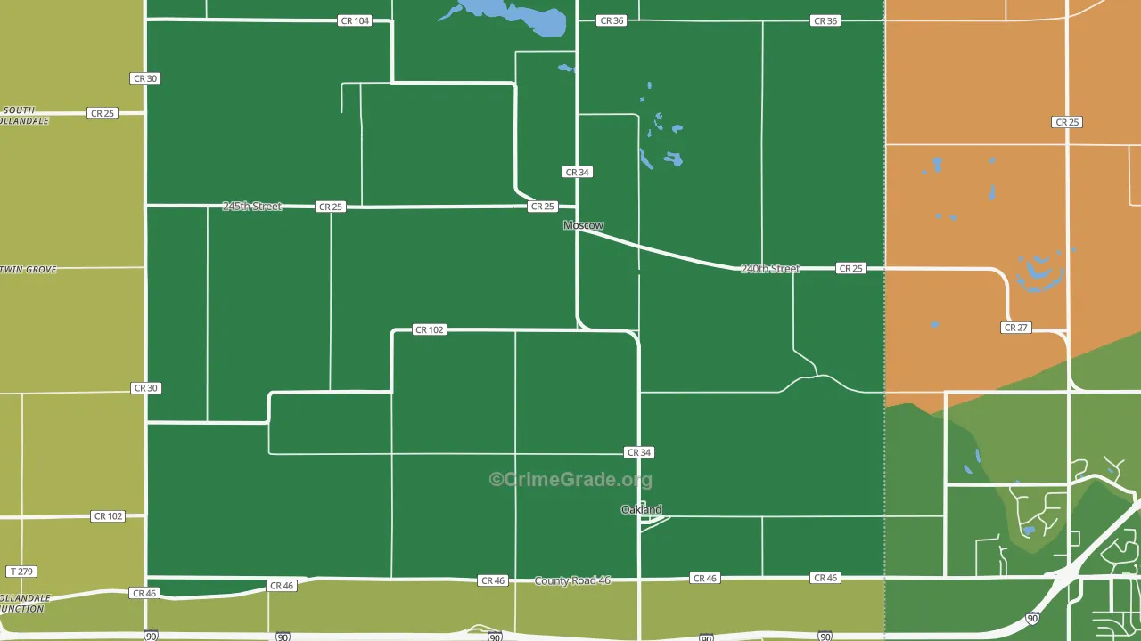 Moscow, MN Map of Murder Rates