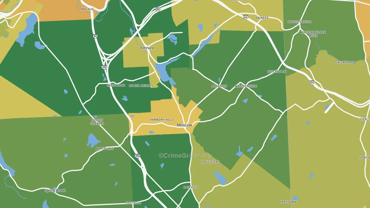 Moscow, PA Map of Murder Rates