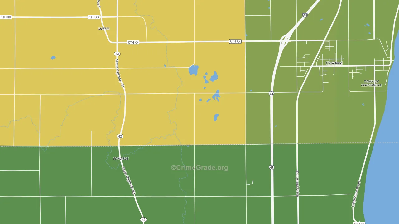 Mosel, WI Map of Murder Rates