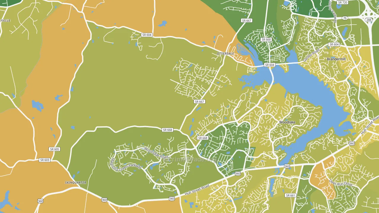 Moseley, VA Map of Murder Rates