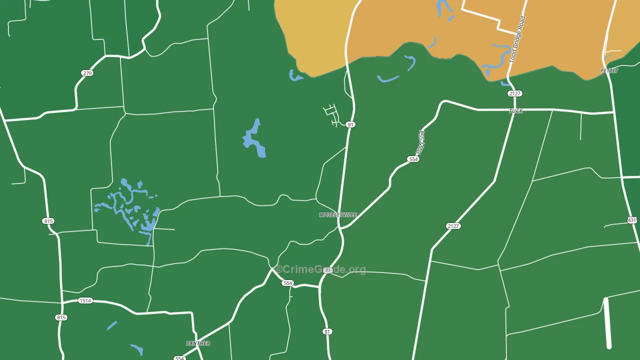 Moseleyville, KY Map of Murder Rates