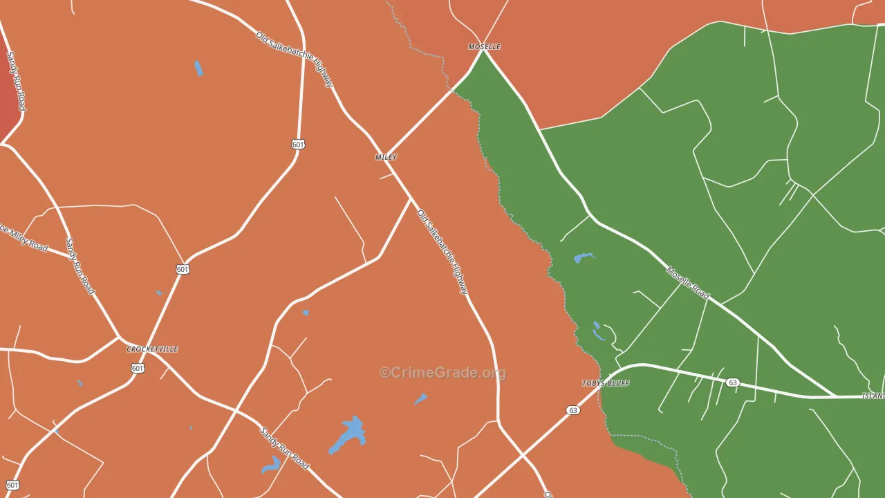 Moselle, SC Map of Murder Rates