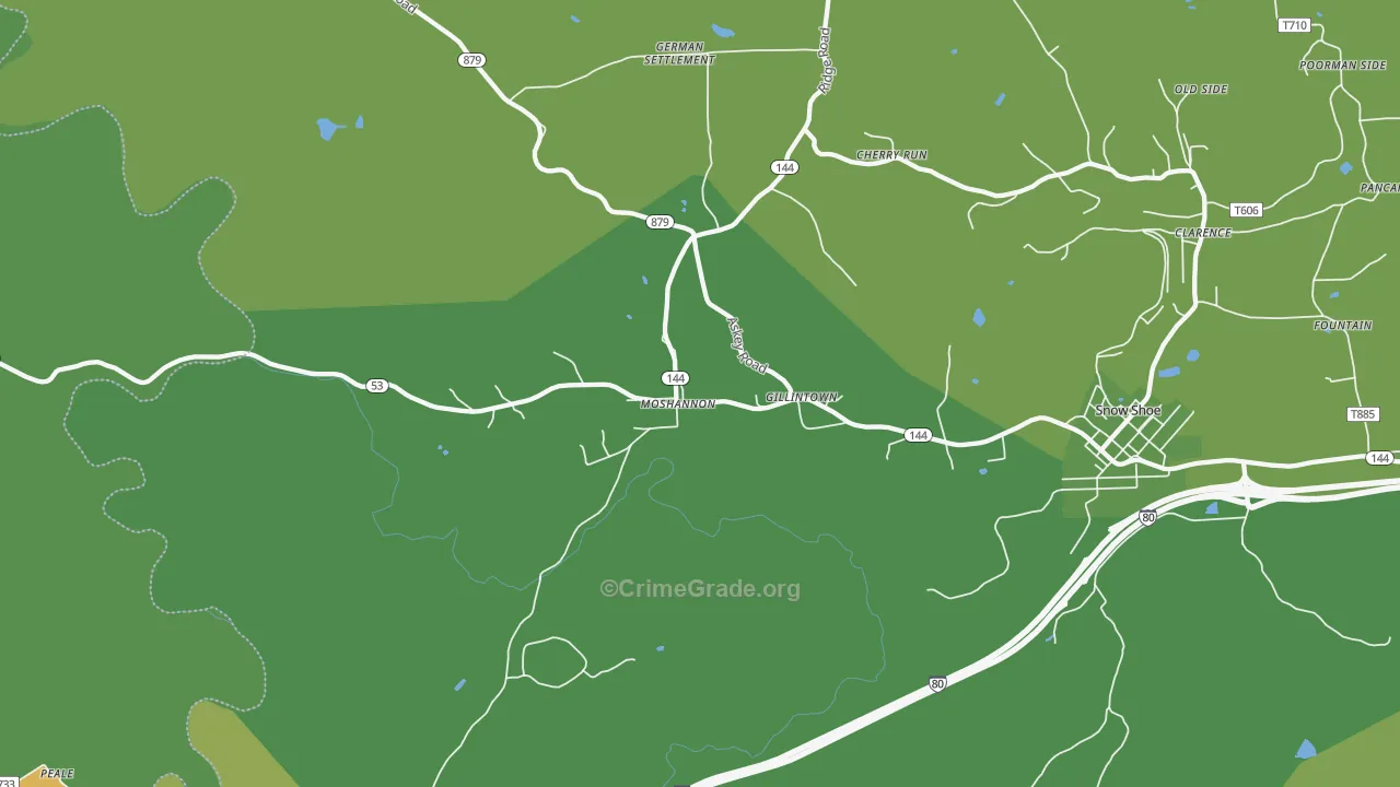 Moshannon, PA Map of Murder Rates