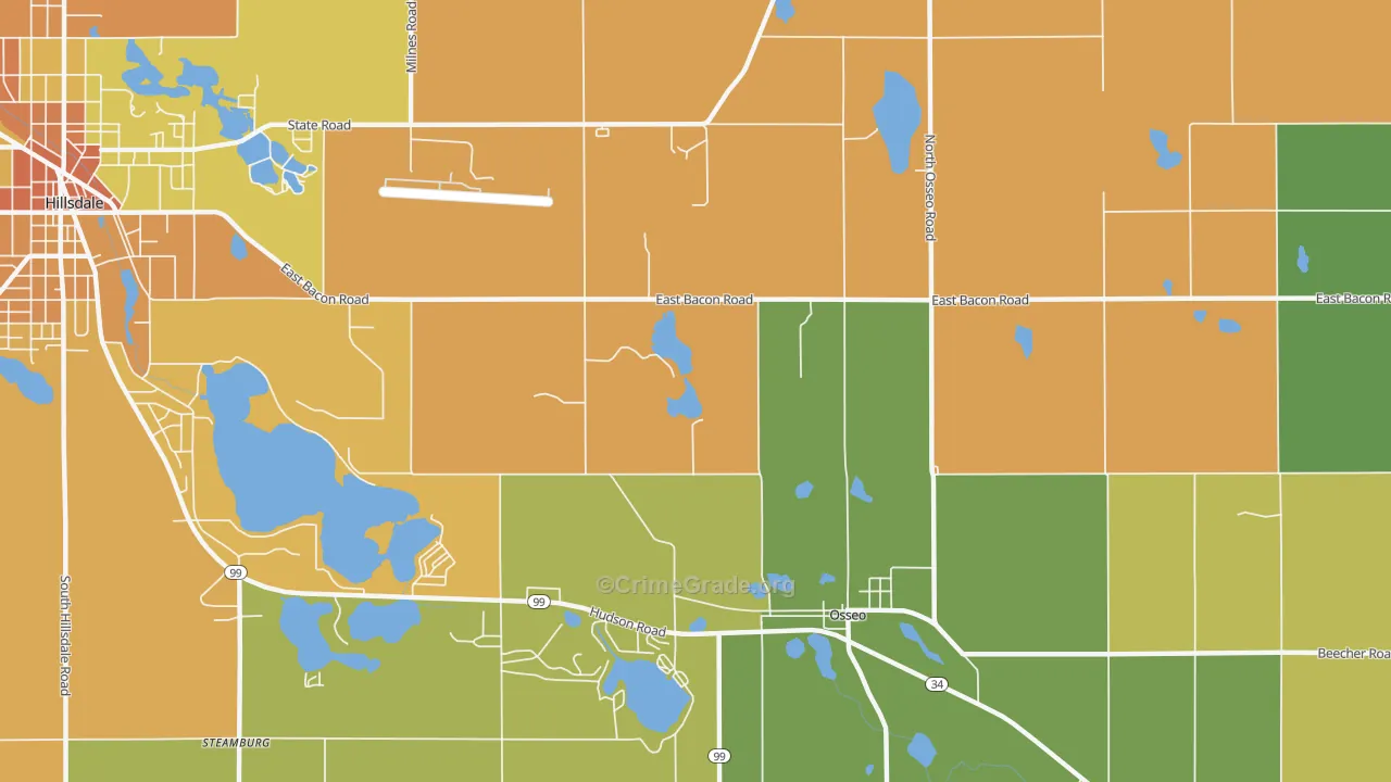 Mosherville, MI Map of Murder Rates