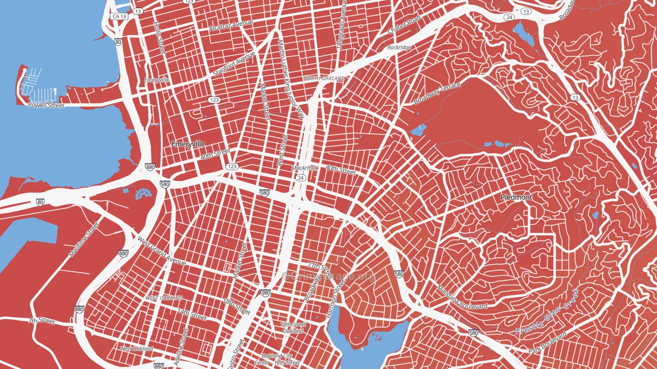 Mosswood, Oakland, CA Map of Murder Rates