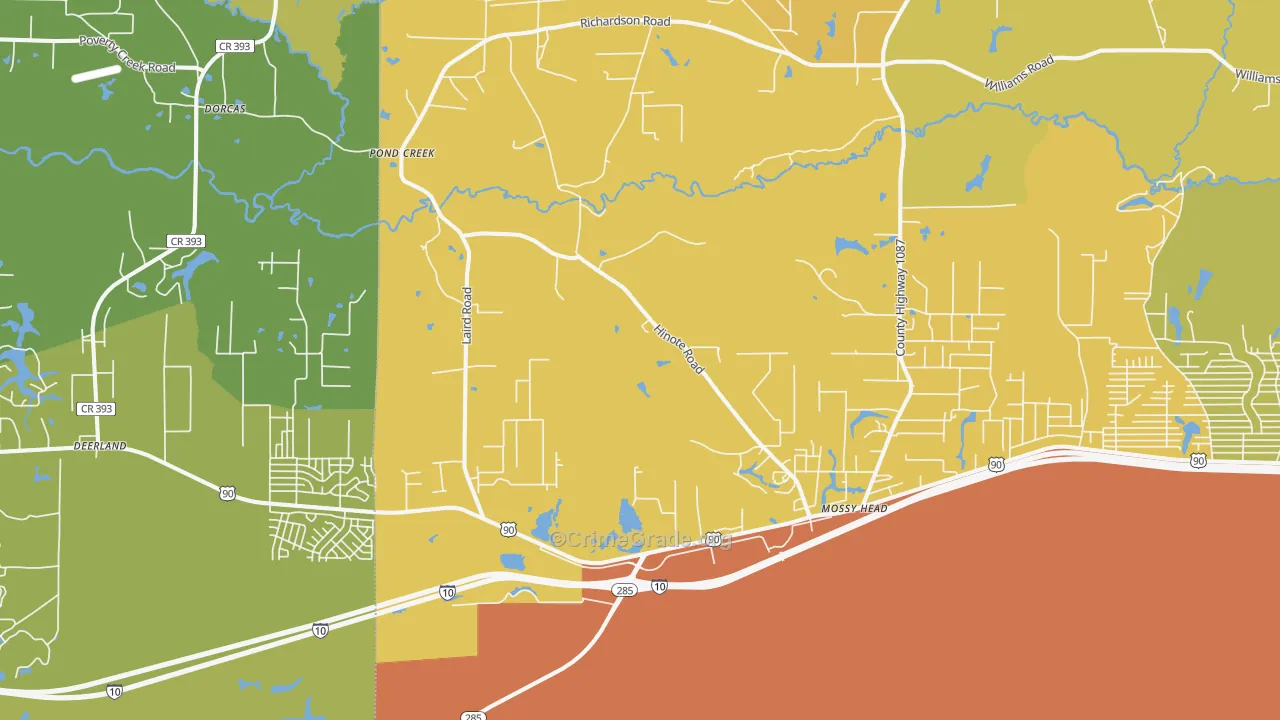 Mossy Head, FL Map of Murder Rates
