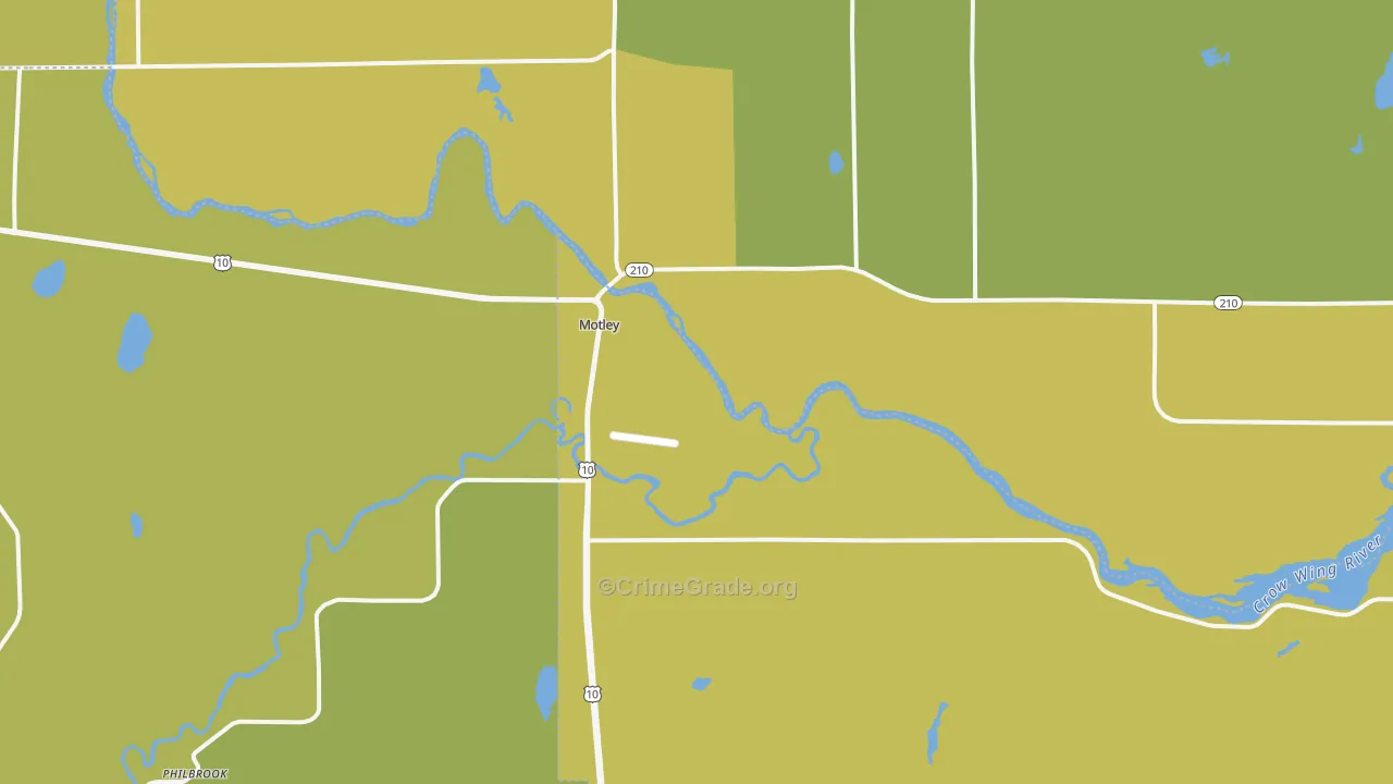 Motley, MN Map of Murder Rates