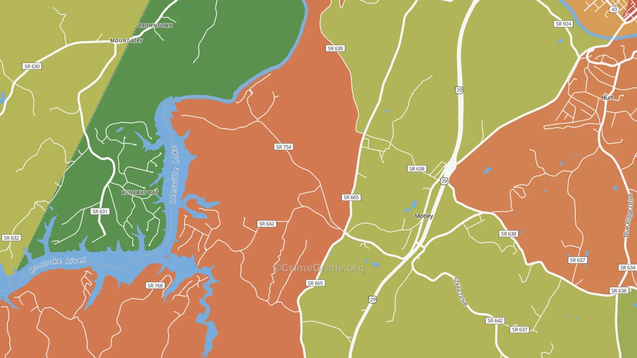 Motley, VA Map of Murder Rates