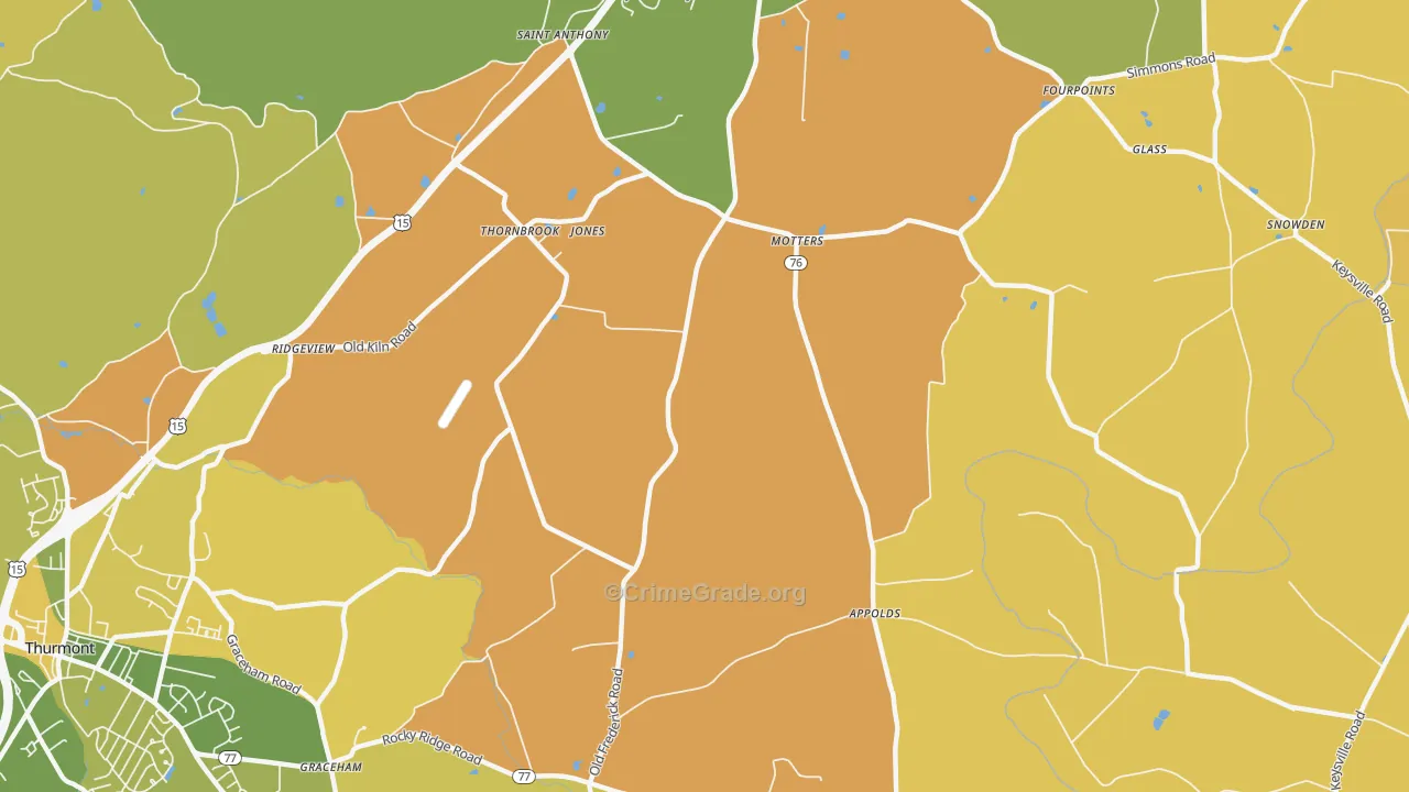 Motters, MD Map of Murder Rates