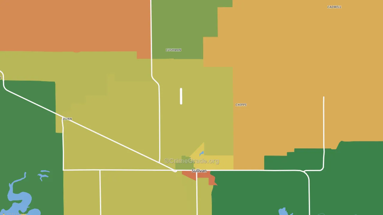 Moultrie County, IL Map of Murder Rates