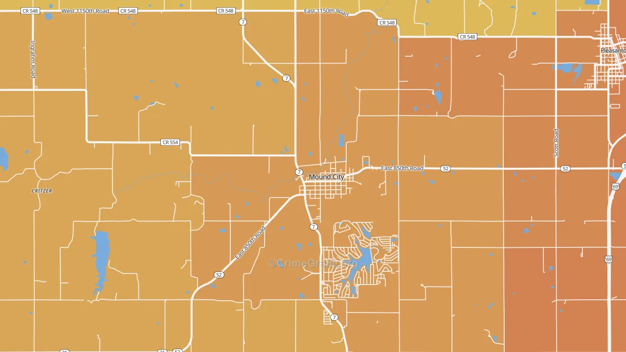 Mound City, KS Map of Murder Rates