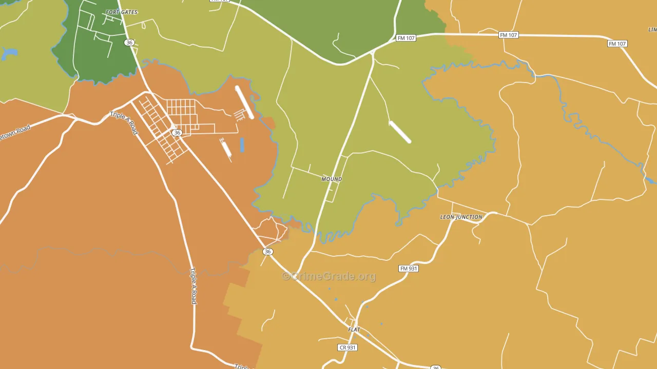 Mound, TX Map of Murder Rates