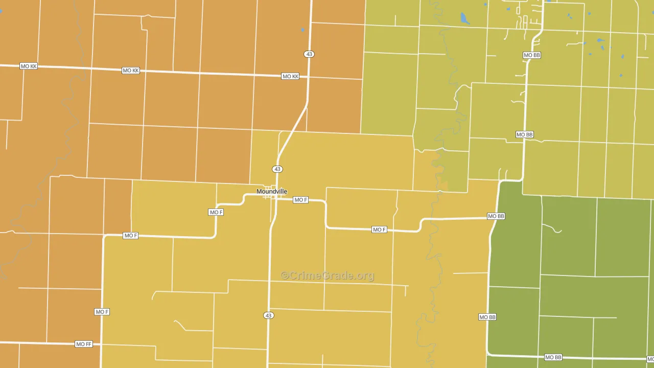 Moundville, MO Map of Murder Rates