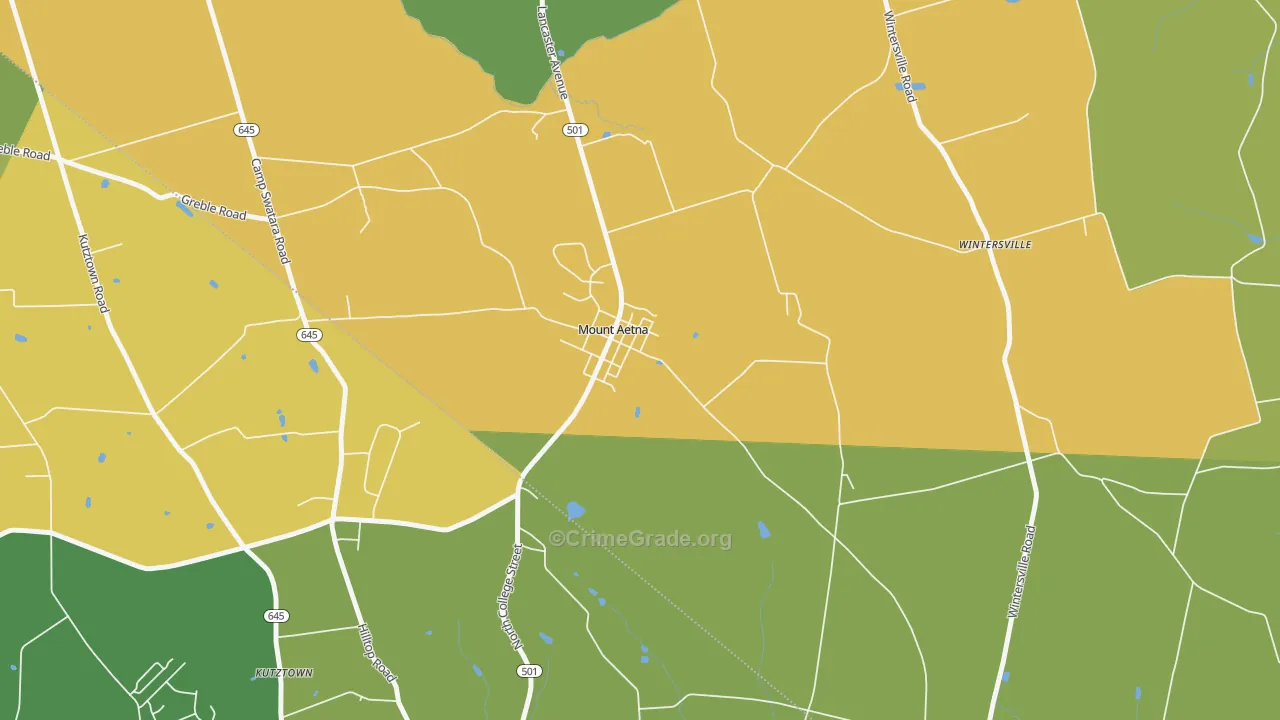Mount Aetna, PA Map of Murder Rates