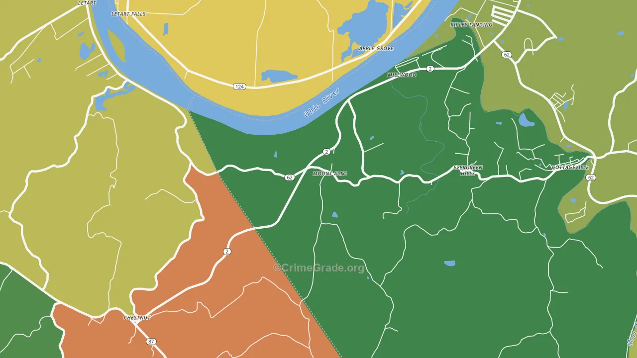 Mount Alto, WV Map of Murder Rates