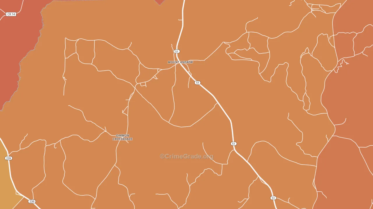 Mount Andrew, AL Map of Murder Rates