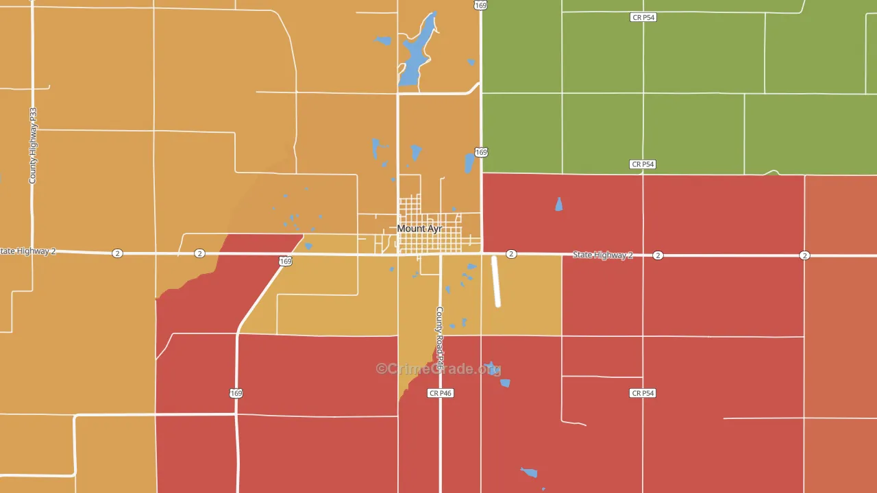 Mount Ayr, IA Map of Murder Rates