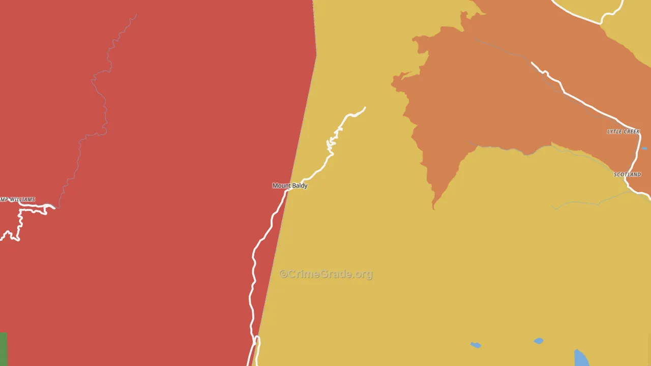 Mount Baldy, CA Map of Murder Rates
