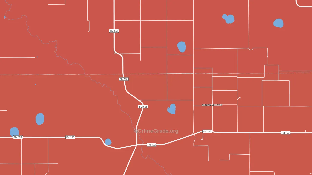 Mount Blanco, TX Map of Murder Rates