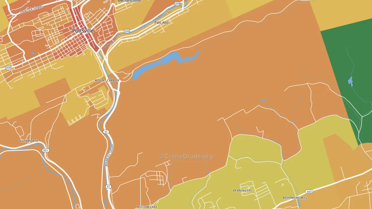 Mount Carbon, PA Map of Murder Rates