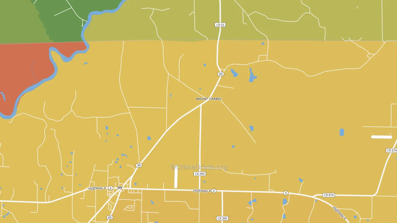Mount Carmel, FL Map of Murder Rates