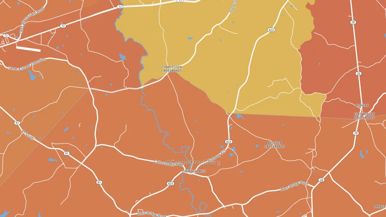 Mount Carmel, SC Map of Murder Rates