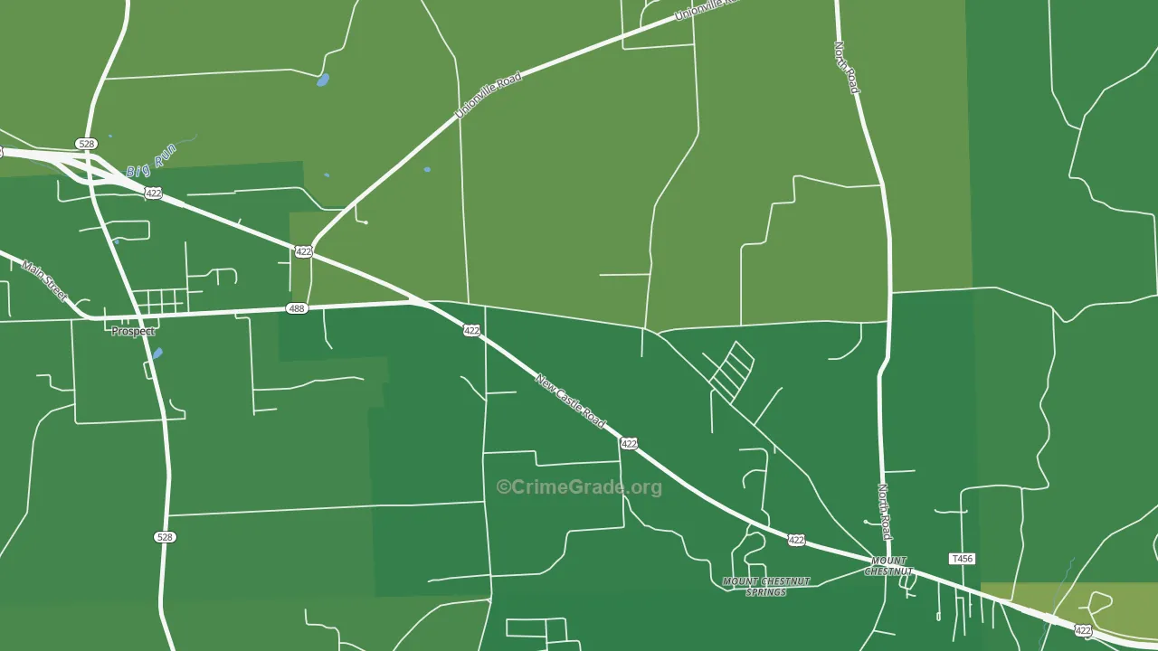 Mount Chestnut Springs, PA Map of Murder Rates
