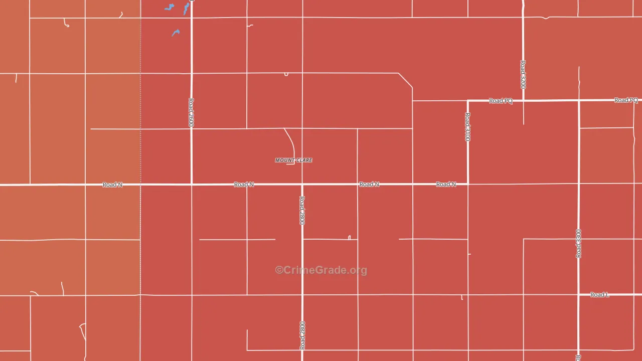 Mount Clare, NE Map of Murder Rates