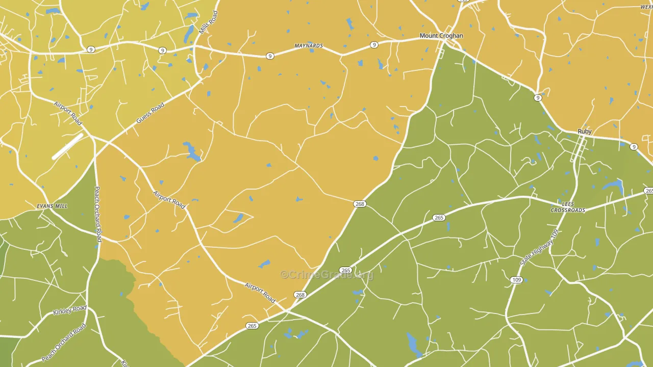 Mount Croghan, SC Map of Murder Rates