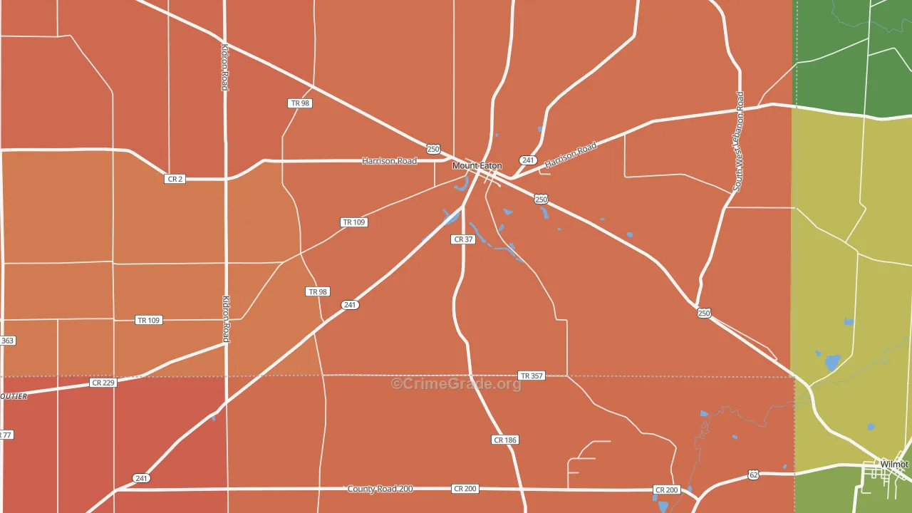 Mount Eaton, OH Map of Murder Rates