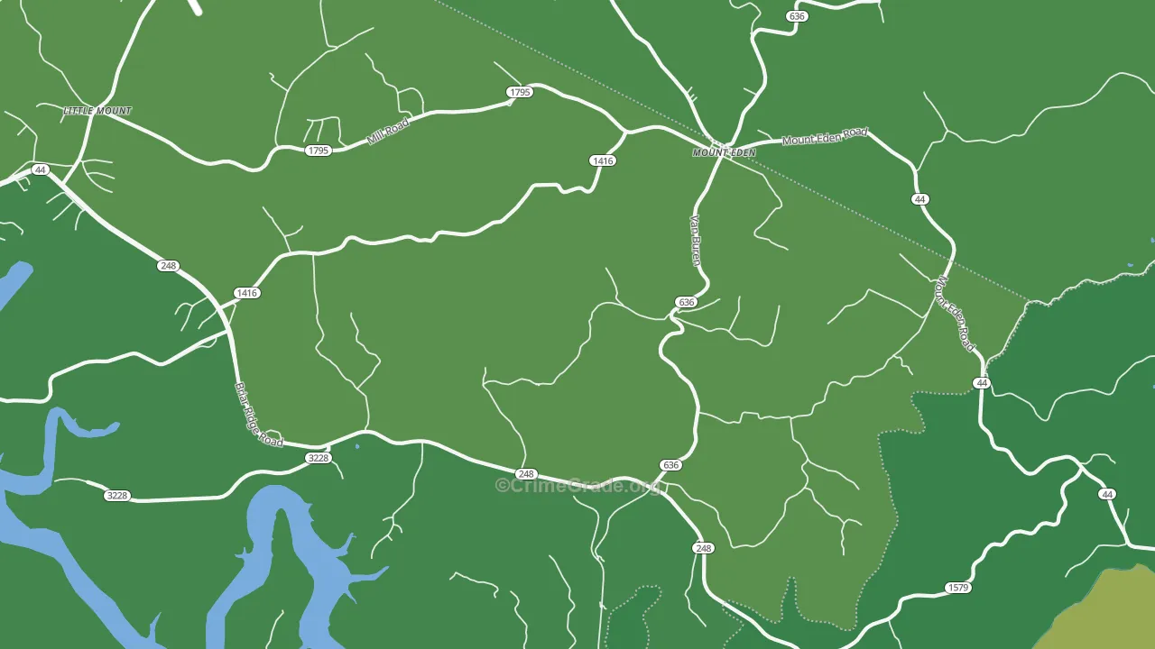 Mount Eden, KY Map of Murder Rates